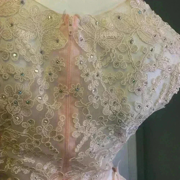 May Queen Couture Two Pieces Short Prom Dress With Precious Beads. - Picture 11 of 14